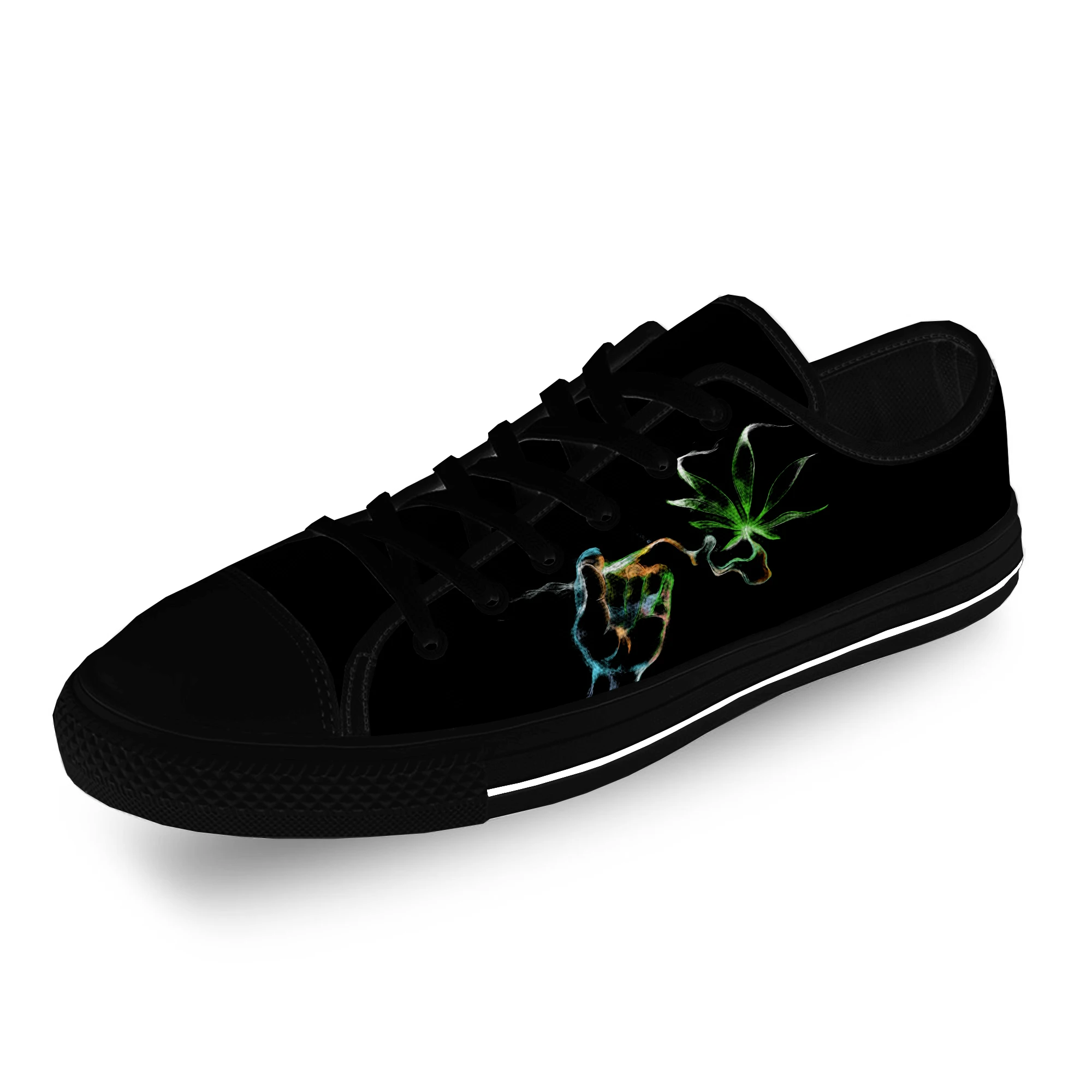 

Smoking 3D Weed Anime Funny Cool Casual Cloth Fashion 3D Print Low Top Canvas Shoes Men Women Lightweight Breathable Sneakers