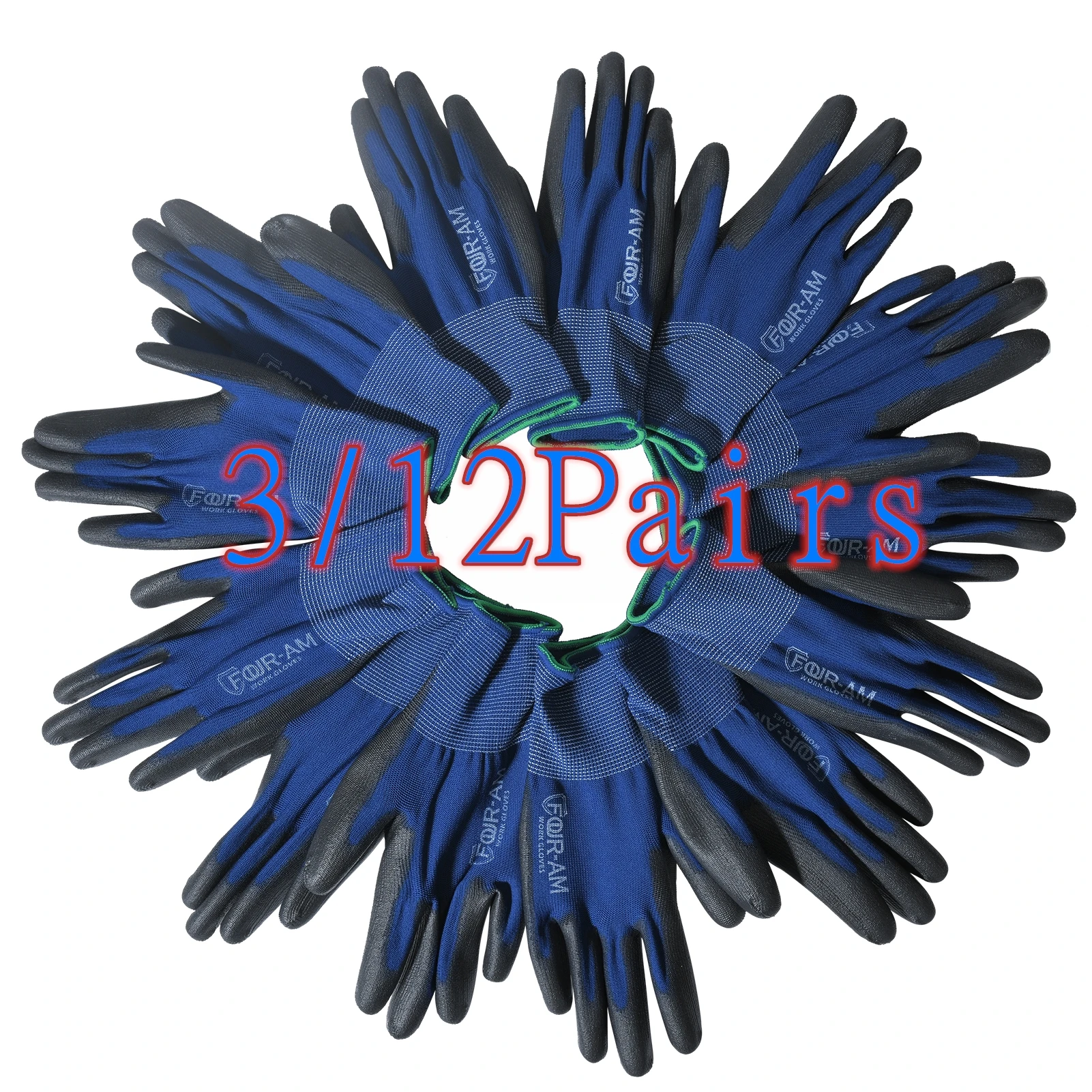 Beekeeping Gloves 3/12Pairs Ultra-Thin PU Coated Outdoor Work for Men and Women