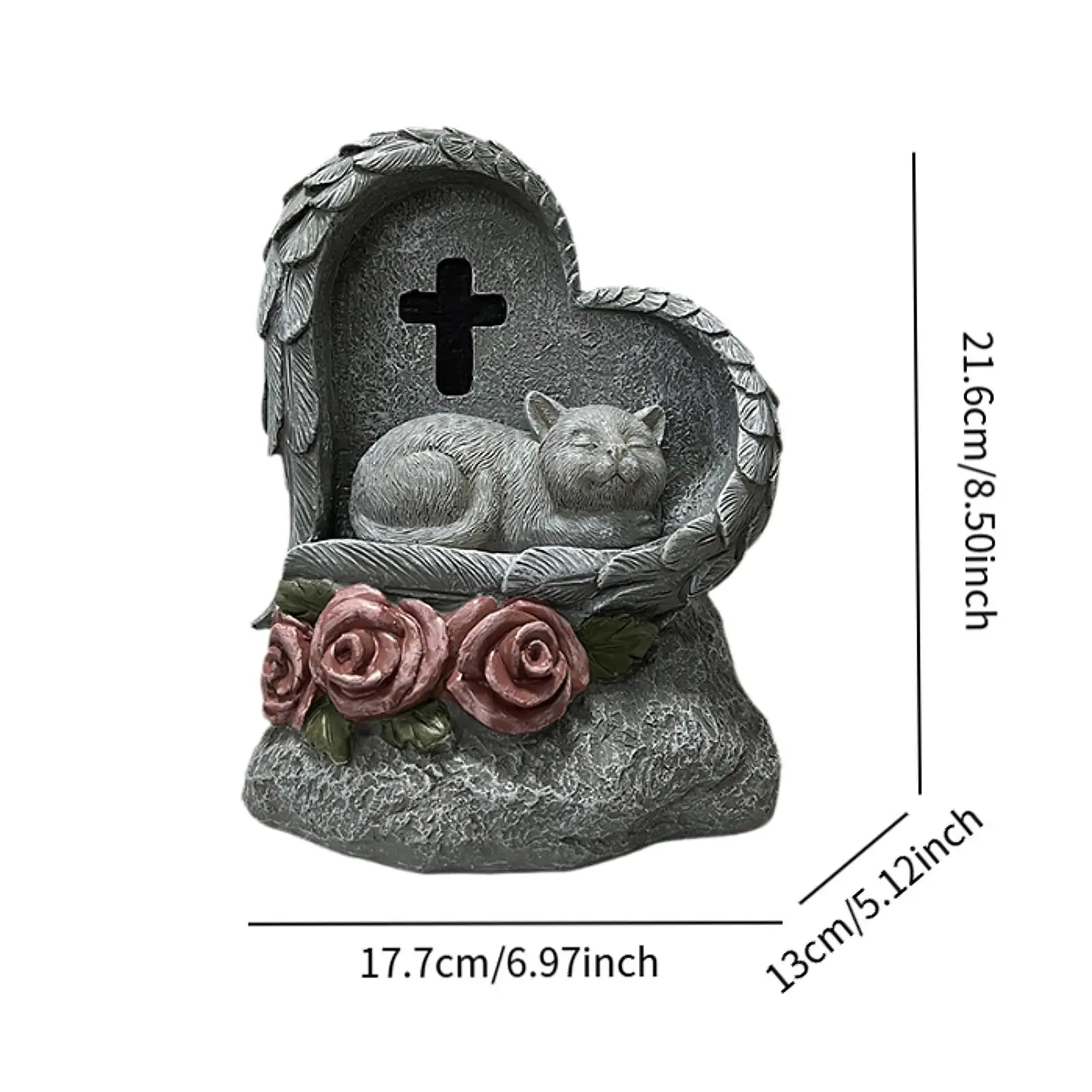 Pet Memorial Headstone Statue Backyard Sola Powered Outside Pet Grave Marker