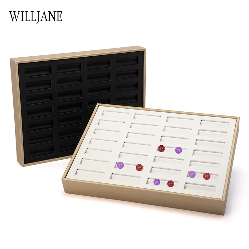 Agate Beads Pearl Jewelry Display Stand Case Gemstone Diamond Storage Organizer Tray Leather Gems Grading Holder Stones Showcase multi digit diamond display boxes gem storage box jewellery gemstone packaging tray v groove colorful gems holder for exhibitor