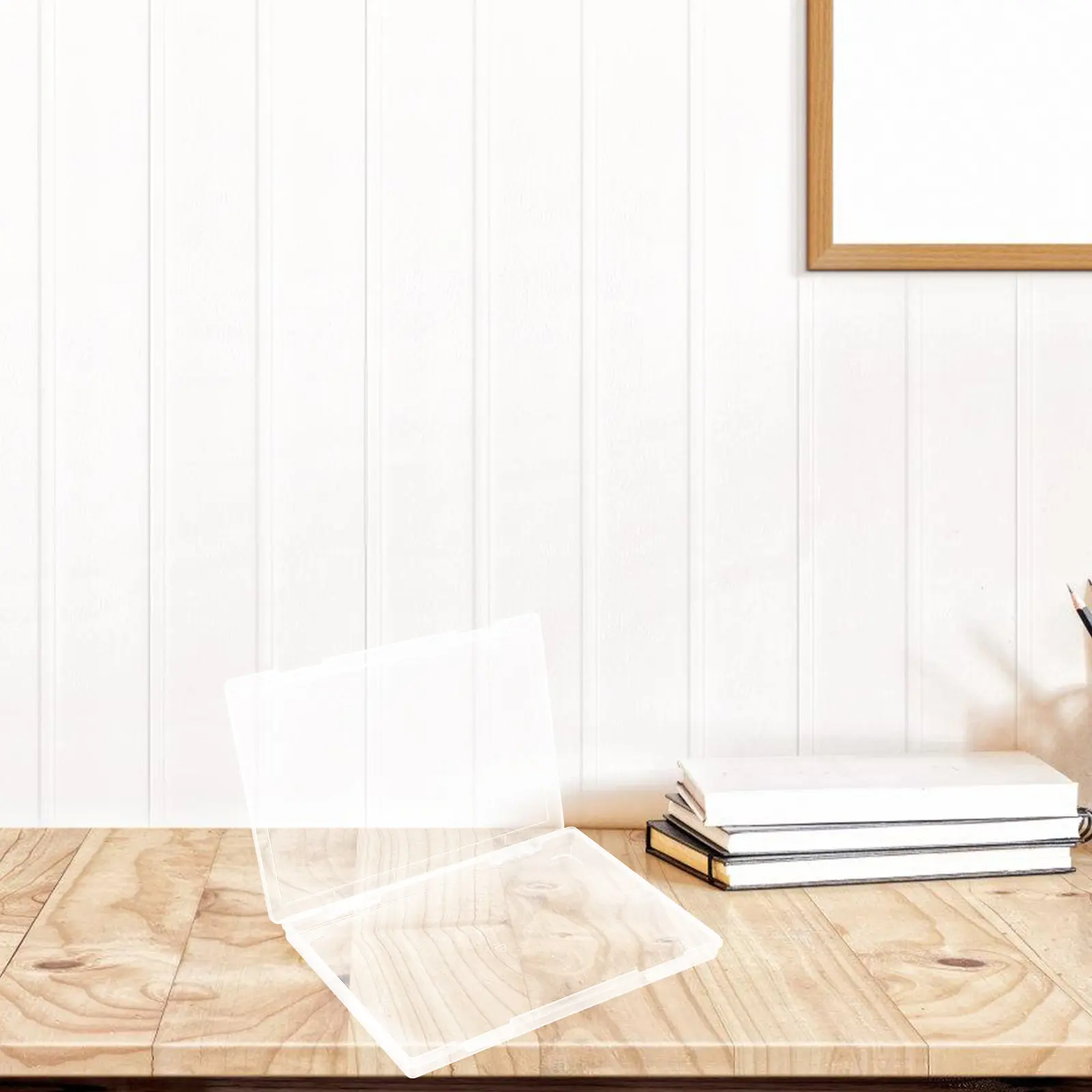 뚜껑이 있는 투명 파일 상자 사무실, 가정, 비즈니스, 여행용 휴대용 문서 보관함 종이 보호대 사진 잡지