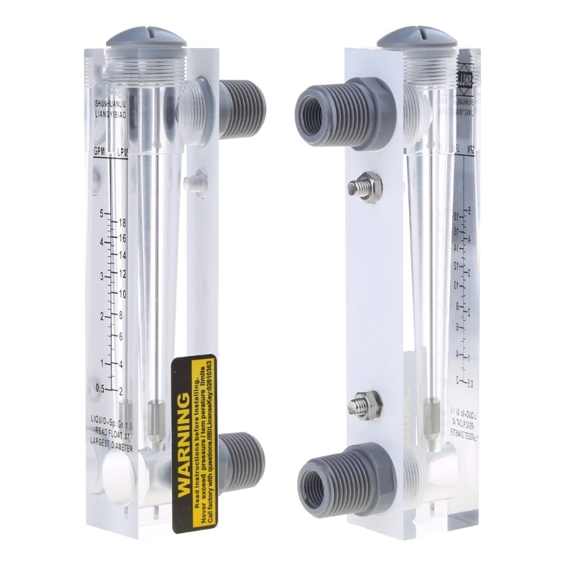 Water Flow Meter Panel Mount Type Flowmeter M-15 0.5-5GPM 2-18LPM Compact-size