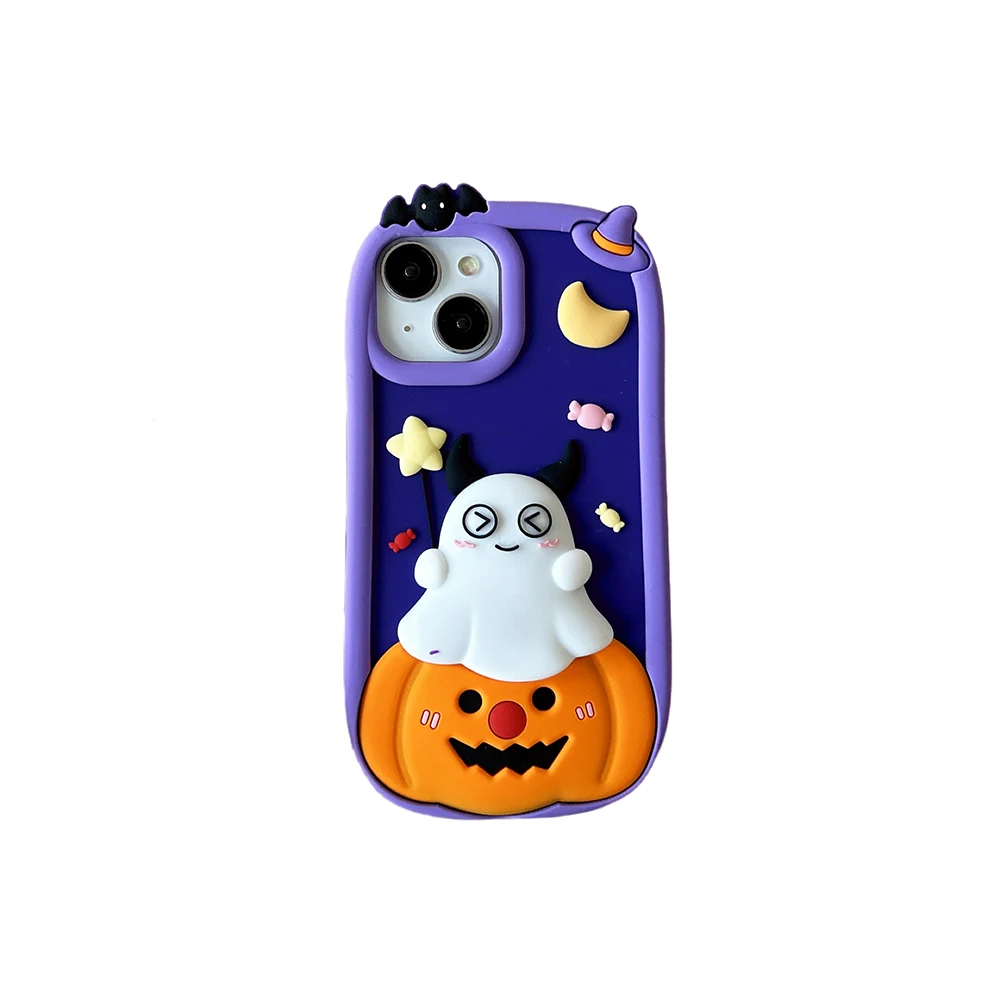 Halloween Pumpkin Ghost Soft Silicone Phone Case Cover