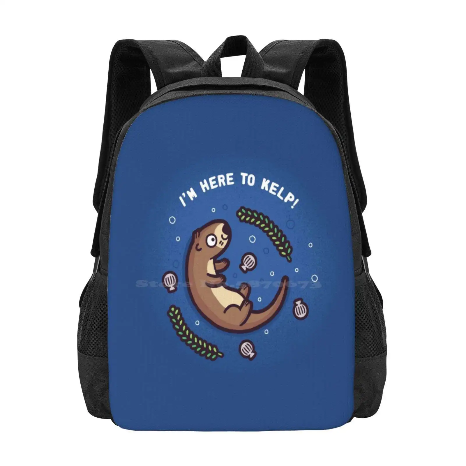 

Kelpful Bag Backpack For Men Women Girls Teenage Animals Otter Sea Kelp Pun Nice Cute