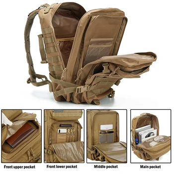 45L Man Tactical Backpacks Traveling Bags Outdoor 3P School Pack EDC Molle Pack For Trekking Hunting Bag camping equipment 5