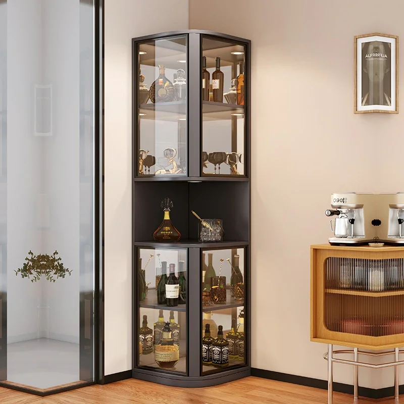 Wall Bar Cabinet Open Cabinets Iron Whiskey Metal Storage Room Liquor Shelves Modern Home Portable Full Kitchen Luxury Showcase