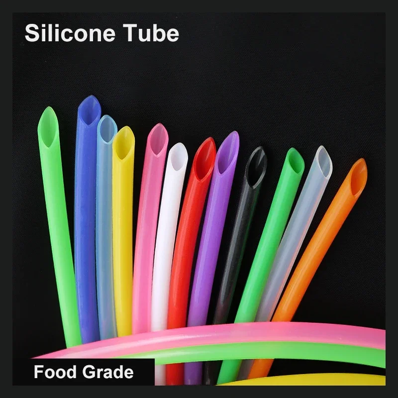 Food Grade Silicone Hose Flexible Rubber Tube 1~20mm Drink Pipe Multicolor