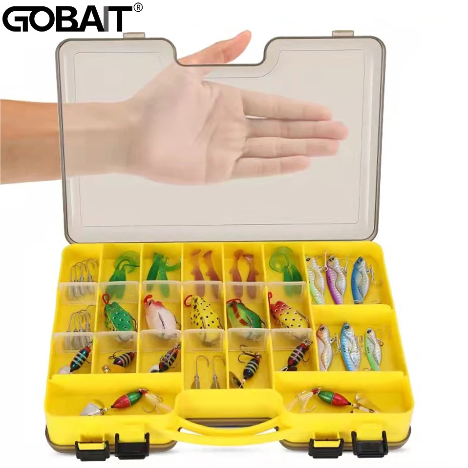Baffle Fishing Tackle Boxes Double Layer Bait Container Portable Lure
