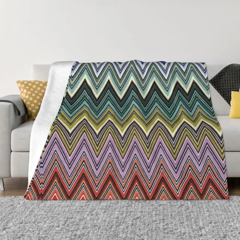 

Boho Home Zig Zag Blanket Soft Fleece Autumn Flannel Chic Abstract Geometric Zigzag Throw Blankets for Sofa Office Bed Bedspread
