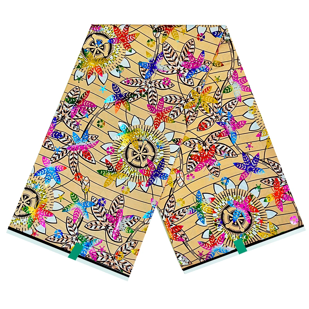 

6 ярдов, 2022 хлопок, африканская двусторонняя печать, африканская Анкара, ткань для одежды, материал «сделай сам», 100% хлопок, дышащая ткань