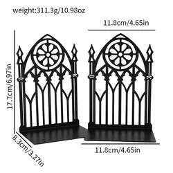 Elegant Gothic Gate Decorative Bookends for Home and Office Decor (B021)