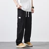 Men's Cargo Pants Drawstring With Multi-pocket Casual Baggy Streetwear Sweatpants Man Outdoor Hiking Twill Track Jogger Trousers 5