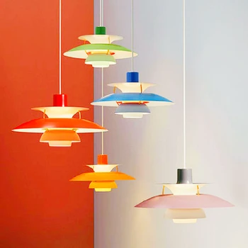 덴마크 디자인 펜던트 조명 하이 퀄리티 우산 LED 행잉 램프, 라이브 룸 루이 광택 주방 폴센 UFO 50 색 드롭라이트