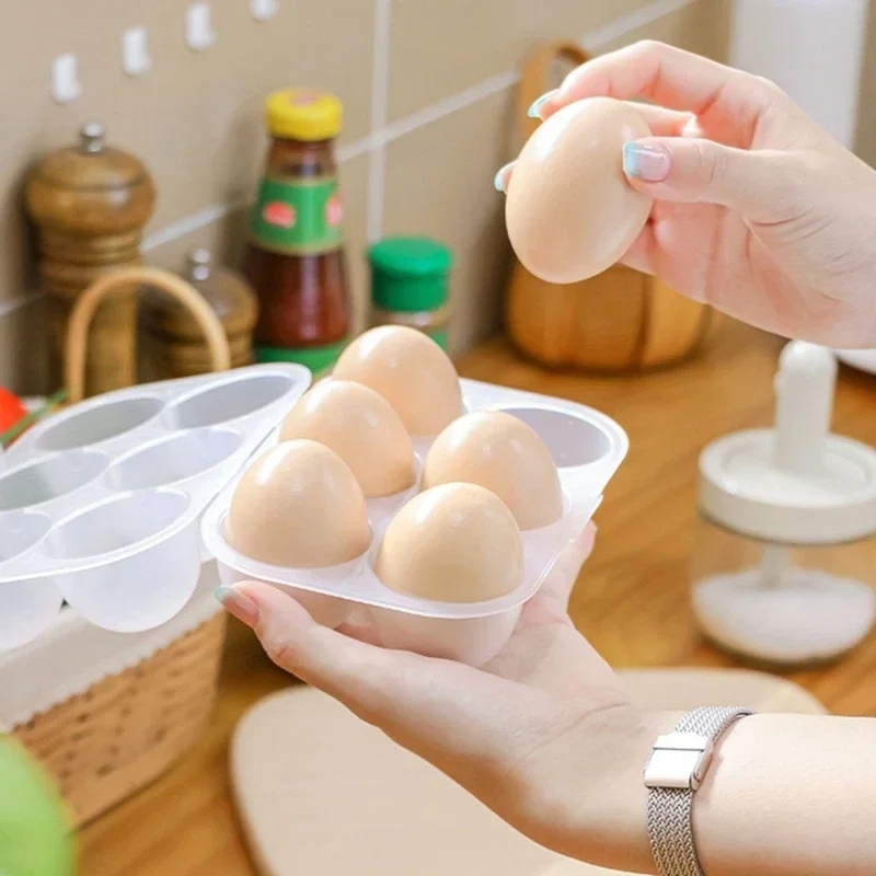 Mini Eggs Holder 6 Eggs Storage Container with Fixed Handle Plastic Eggs Storage Box Outdoor Camping Eggs Carriers 3