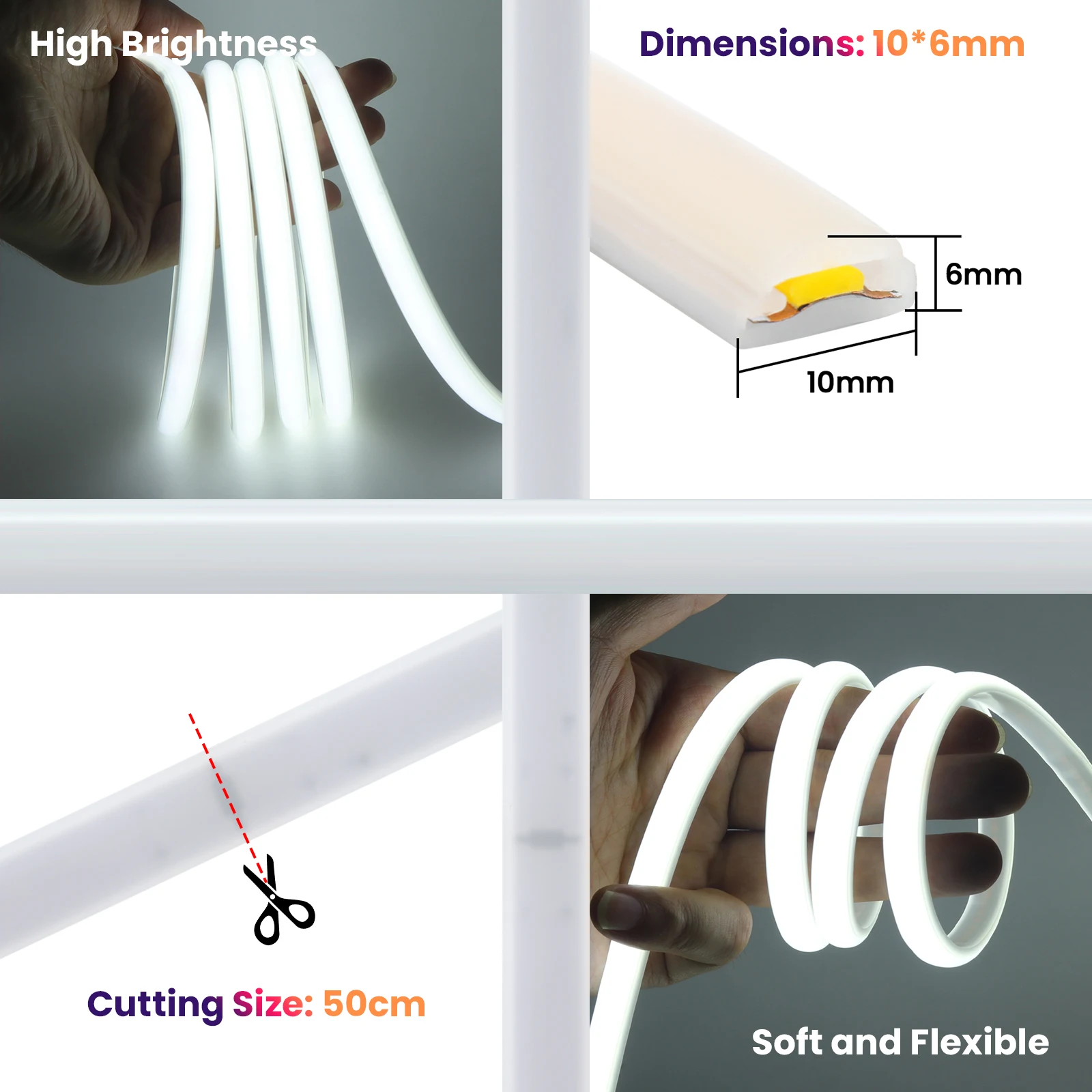 디밍이 가능한 220V COB LED 스트립 WIFI 블루투스 벽 터치 원격 제어 EU 전원 키트 288LEDs/m 방수 유연한 테이프 장