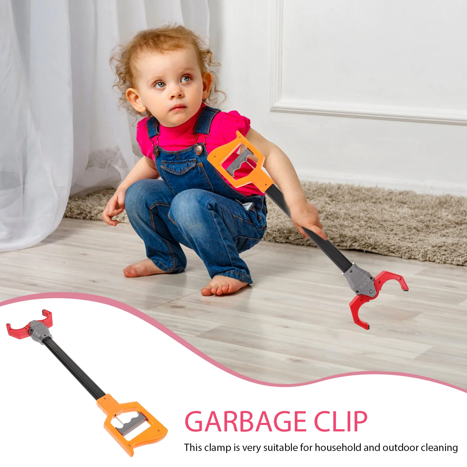 Mechanical Arm Kids Trash Picker Long Handle Abs Garbage Clamps Pickup Clip Funny kids trash picker