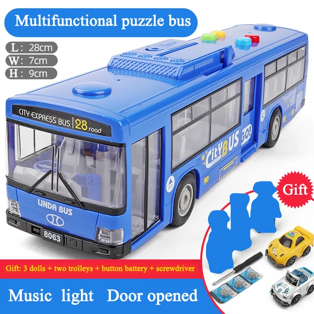 High quality plus size drop-resistant bus bus bus children 3 years old 6 baby simulation inertia bus model toy 6