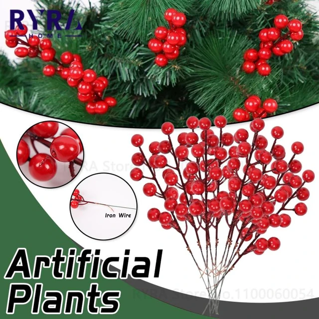 5pcs Artificial Red Berry Stems Christmas Foam Fruit Flower Branch  Simulation Berries Cherry Plant Wedding Party Home Decoration - AliExpress