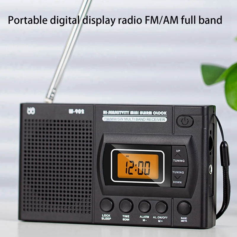 휴대용 미니 LCD 라디오 스피커, 배터리 전원, 휴대용 포켓 AM FM 라디오, 텔레스코픽 안테나, 어르신 워킹 스포츠