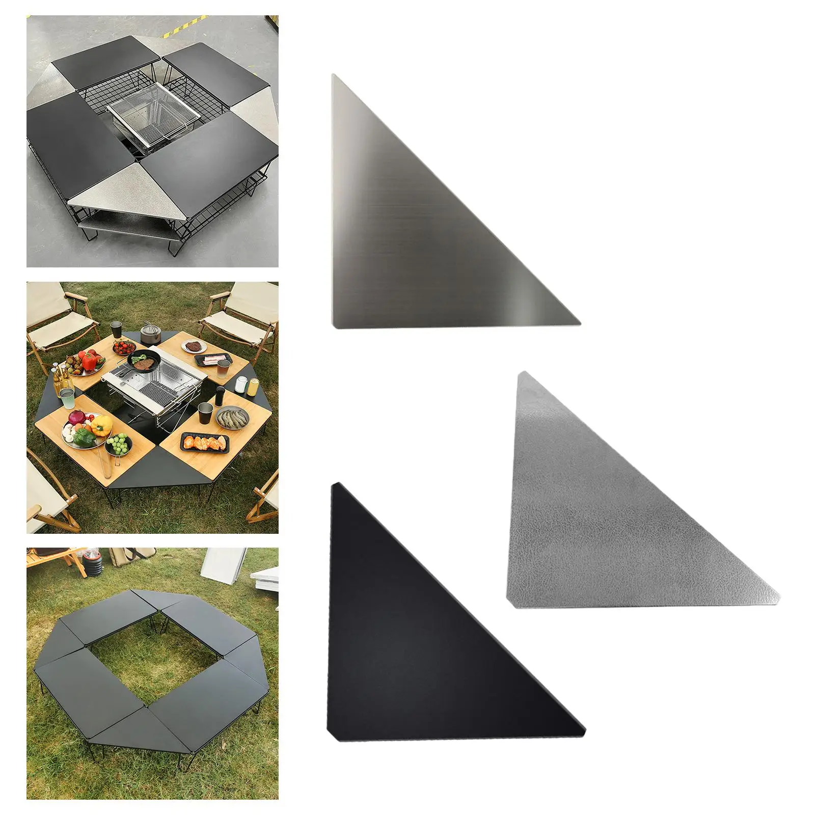 Camping Table Board Outdoor Stainless Steel Matching with Iron Net Table Desk Board for Backpacking Party BBQ Backyard foldable table