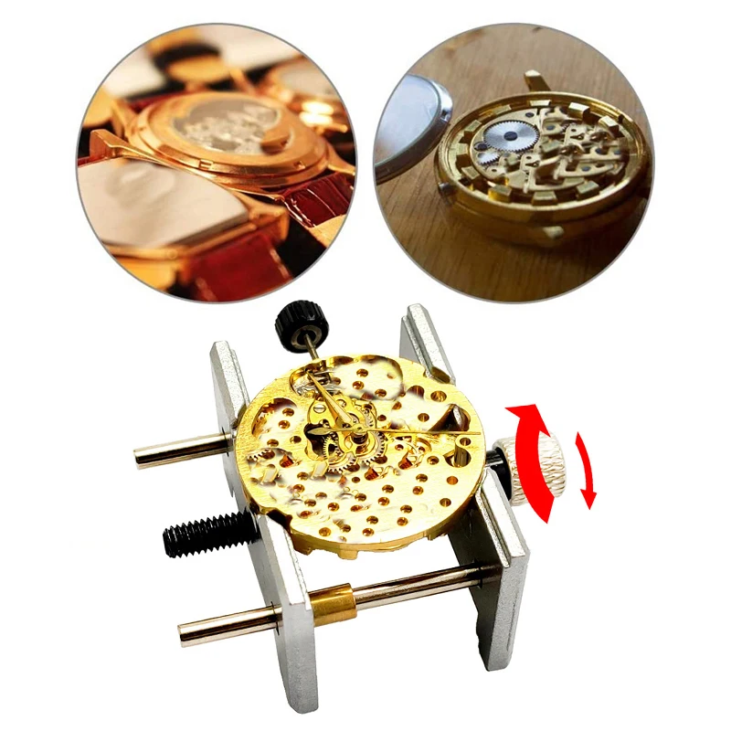 Supports De Mouvement Pour Montre - 3 Pièces En Acier Inox Argenté - Base Fixe - Neuf Avec étiquettes