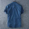 New Arrival Fashion 100% Cotton Denim Short Sleeve Men Summer Casual Thin Single Breasted Casual Shirts Plus Size XL-6XL 7XL 8XL 3