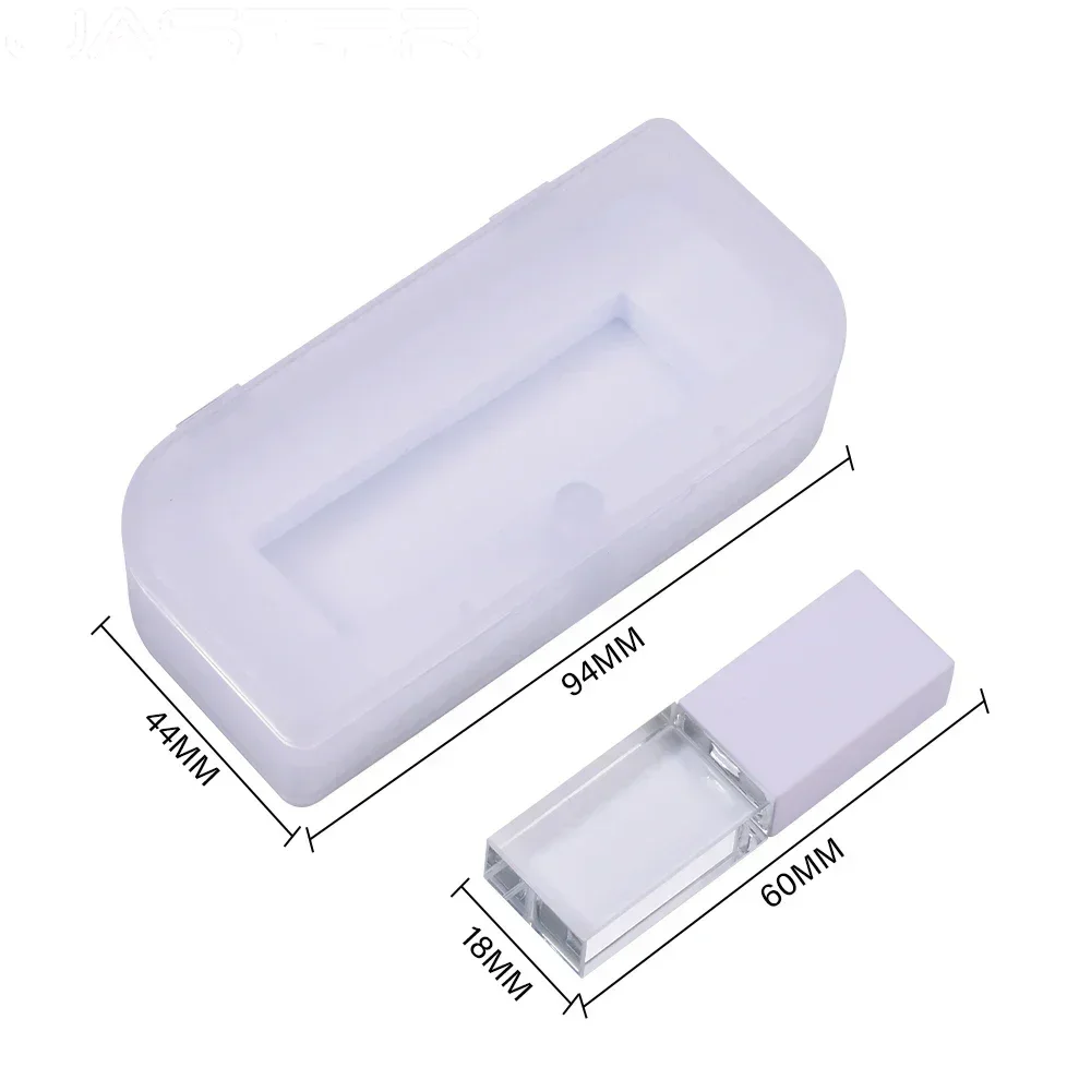 JASTER 크리스탈 USB 스틱 3D 인쇄 무료 커스텀 로고, USB 플래시 펜 드라이브, 투명 유리 펜 드라이브 선물, 8GB, 16 GB, 32GB, 64GB
