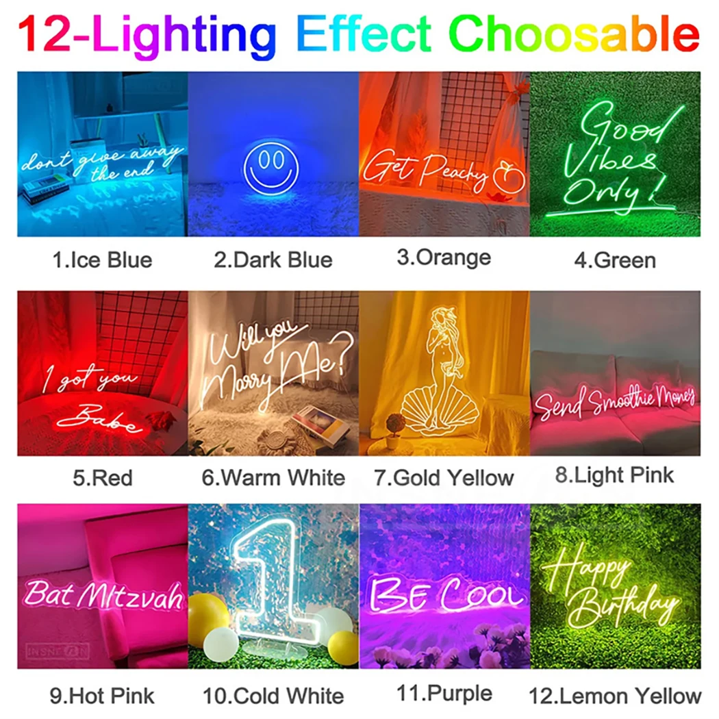 Personalized Pink LED Neon Sign with USB and Switch Control for Nail Salon and Home Décor