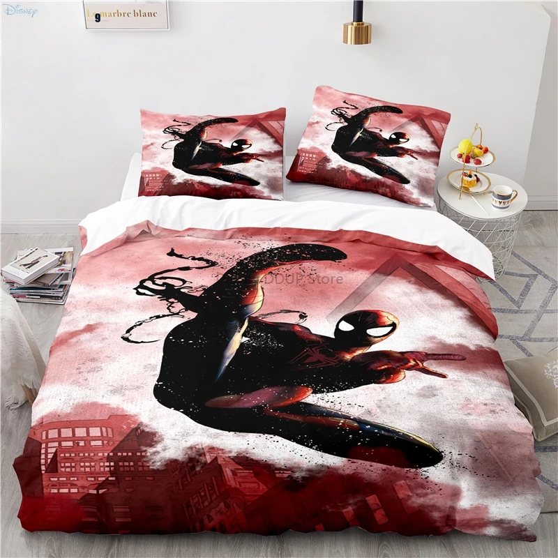 Spider Man Printed Duvet Cover Sets with Pillowcase Adult Children Classic Cartoon 3d Bedding Sets Bedroom Decor Queen King Size