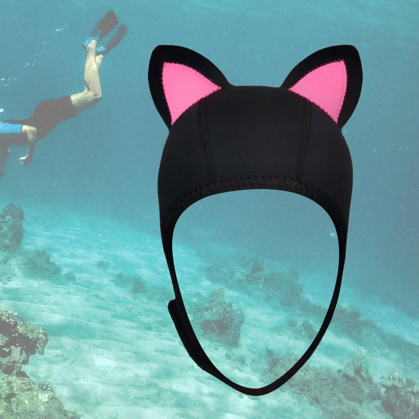 Cat Ears Diving Hood Neoprene Wetsuit Hood Men Women Scuba Hood Diving Cap Swim