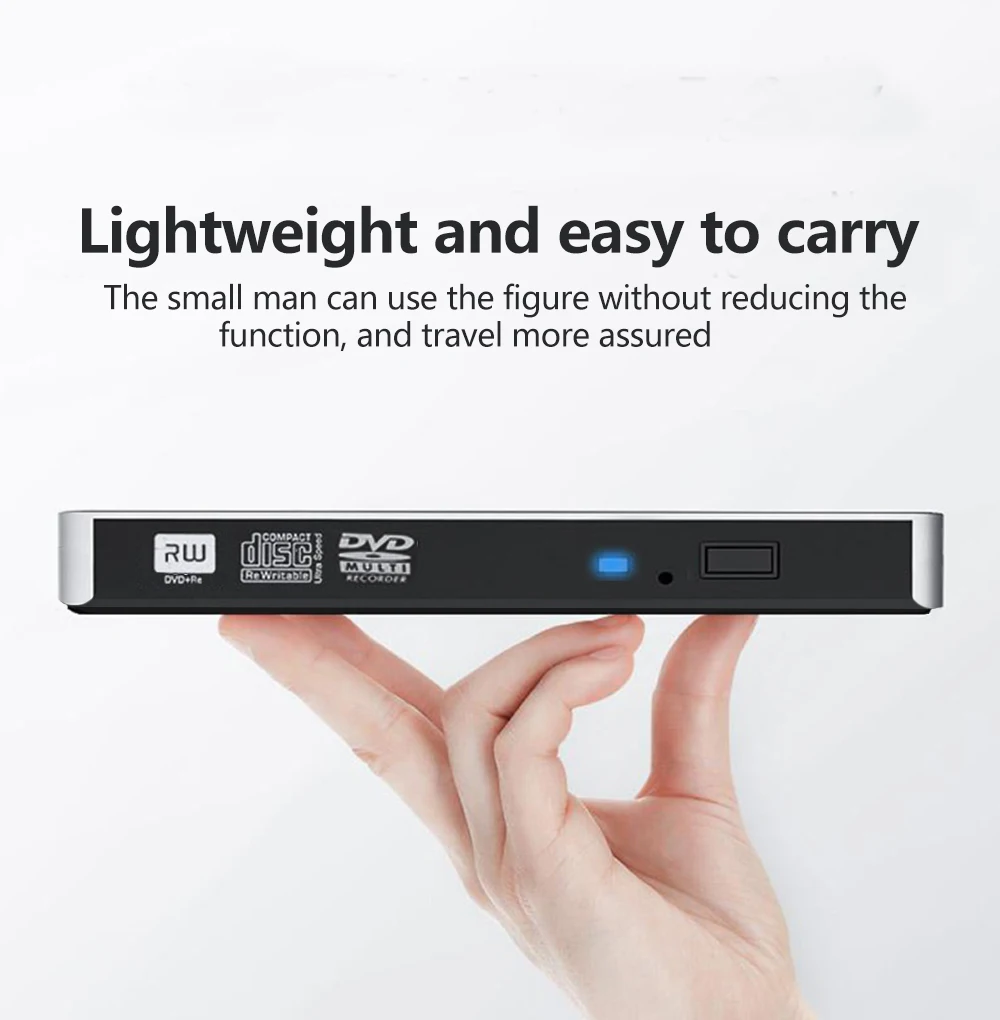 Externo Slim Optical Drive Burner Dvd rw cd Writer Bandeja Player Portátil Portátil para Apple Macbook Pro e Air Usb Tipo-c 3.0 - Imagem 5