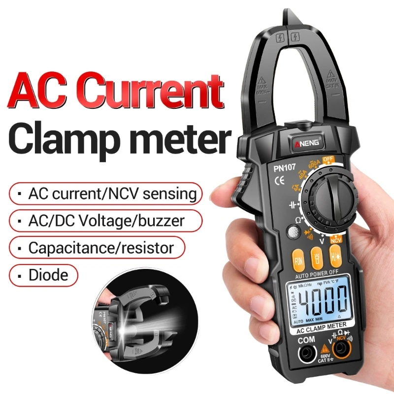 

Portable Clamp Meter Digital Multimeter Non contact ACCurrent Measurement with NCVInduction Safe&Convenient Durable DropShipping