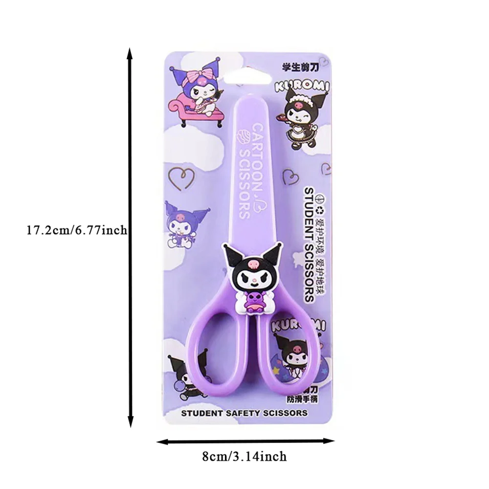 Safety Scissors Sanrio Kuromi Cinnamoroll Melody Hand Made Kid Stationery