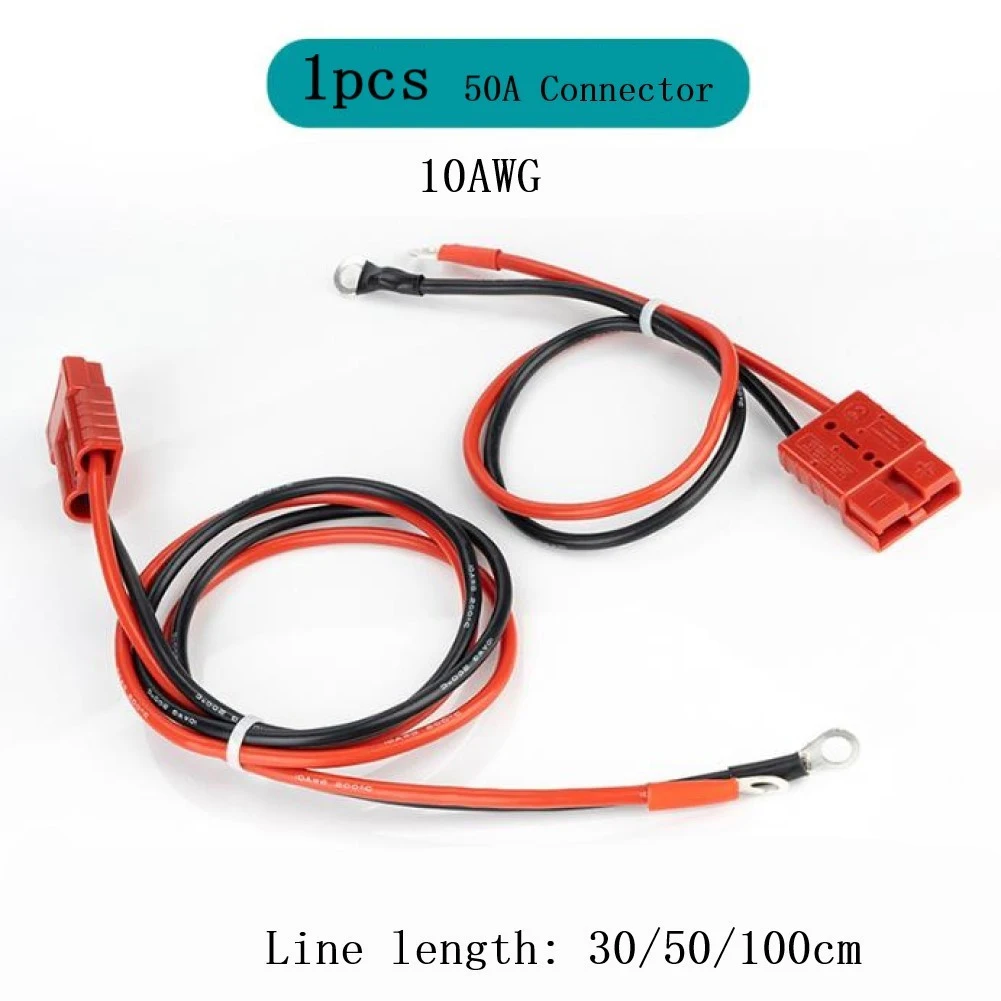 para a Ligação da Tomada de Anderson para Obstruir o Cabo de Carregamento do Conector da Bateria m8 1000v dc 10awg 30cm 50cm 100cm Cabo de Extensão 50a