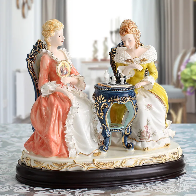

European style decorative figures, creative ceramic crafts, modern home decor, living room decoration, bedroom decoration