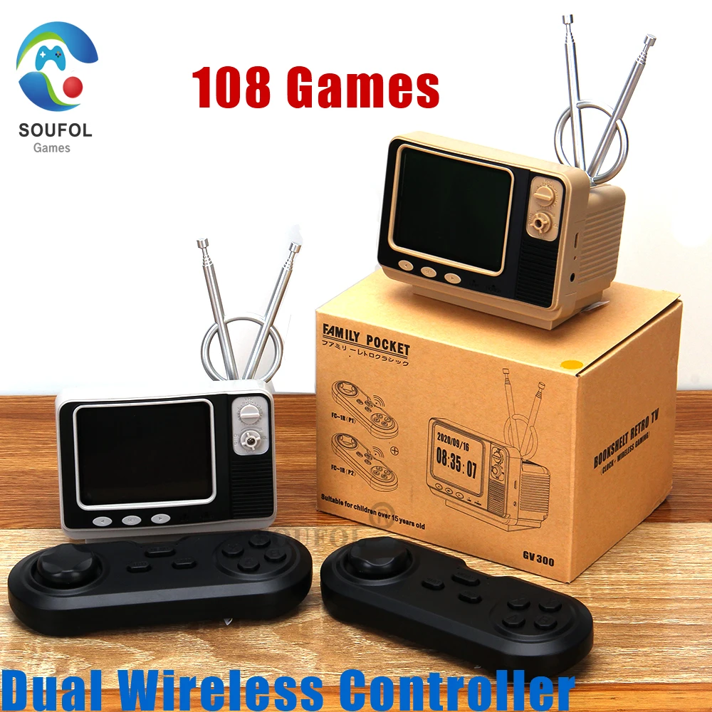 Portable Mini Retro Bookshelf TV Game Console GV300 3.0 Inch Screen