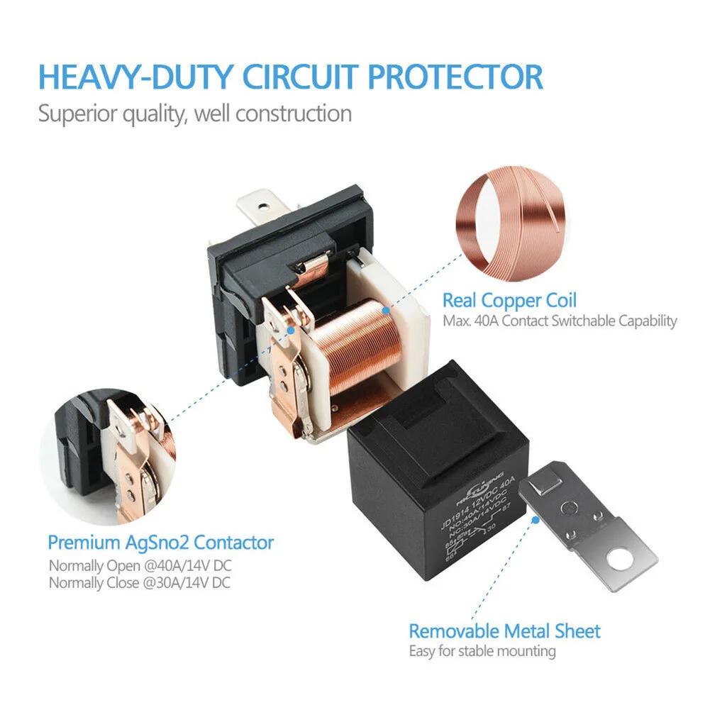 5pcs Automotive Relay 12 V/24 V Low Power Consumption Automobile Relay Replacement Parts for Car Audio System Security System