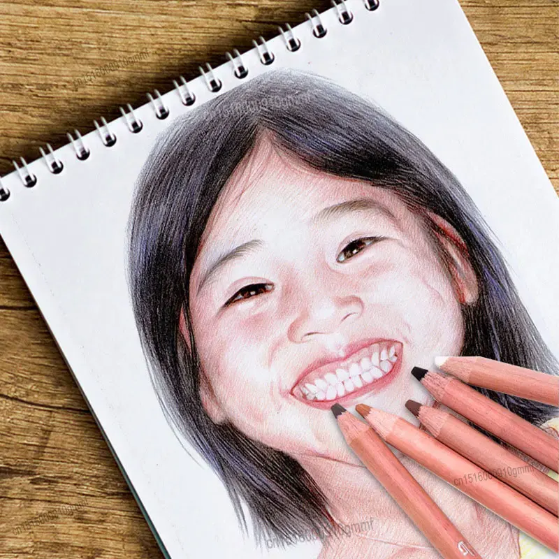 12Pcs Set Colored Soft Pastel Pencils 4.0mm Lead Wooden Handle For Skin Tints Portrait Landscape Art Drawing Sketching Graffiti 6