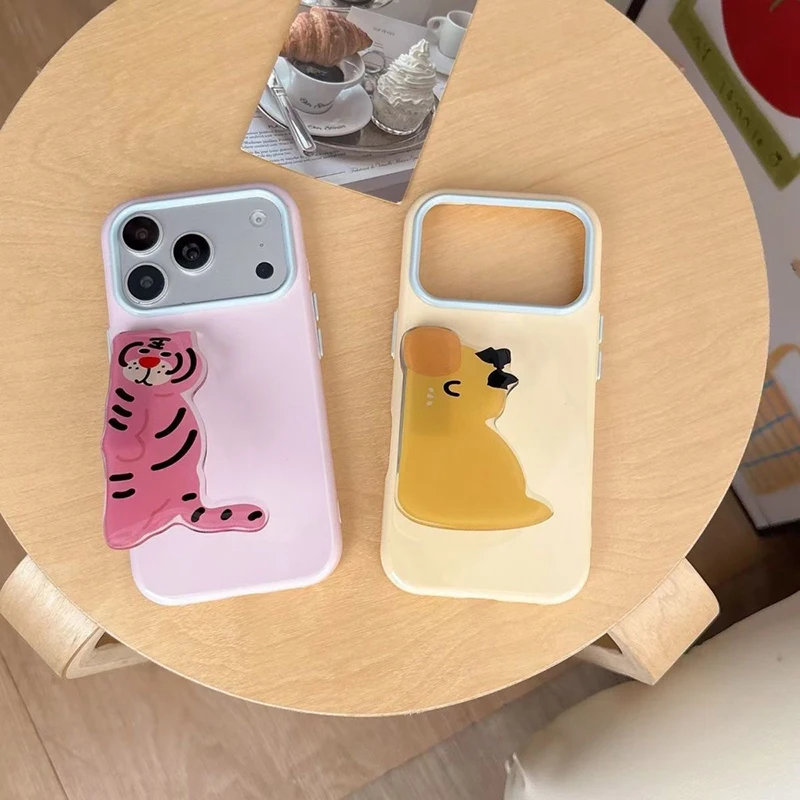 Kawaii Candy 3D Cartoon Animal Style Soft Phone Case with Foldable Holder