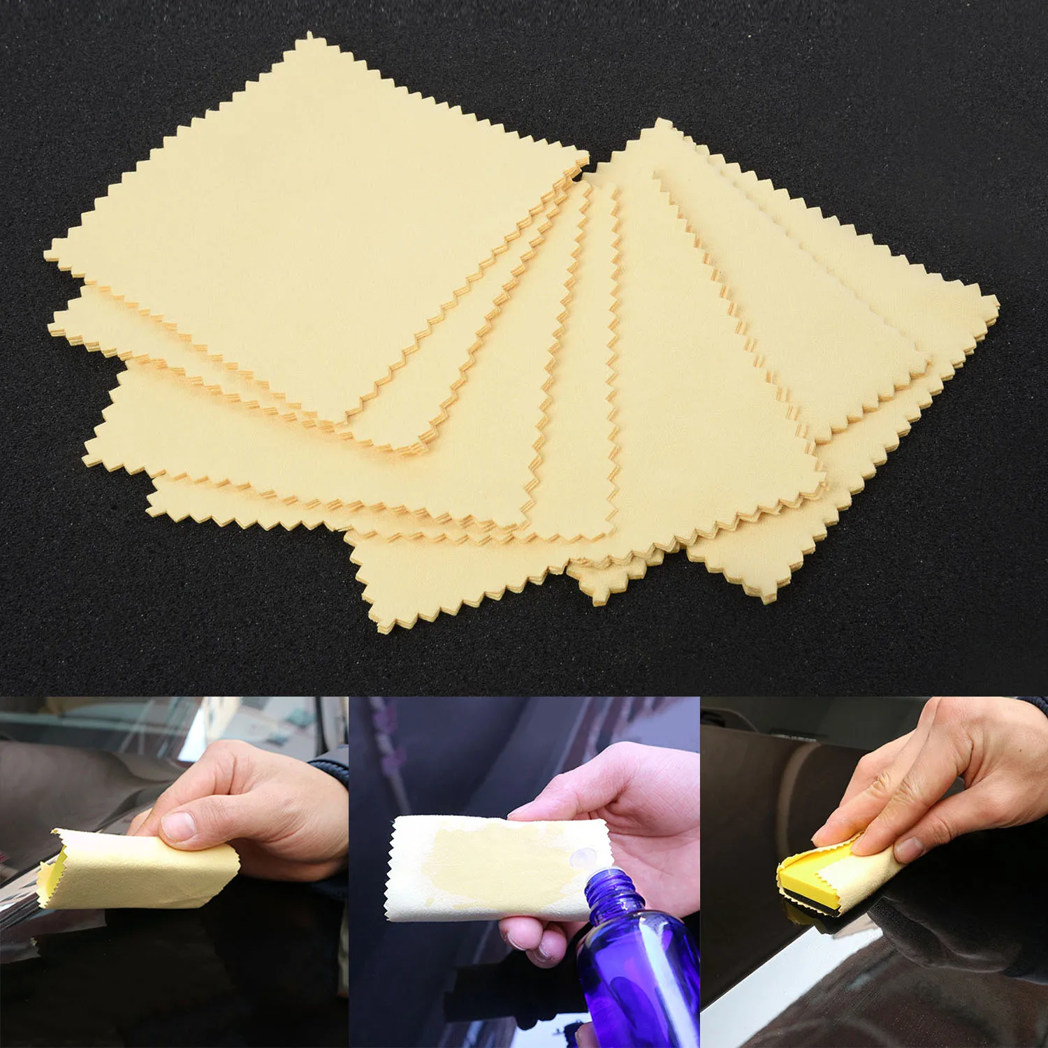 

20x Microfiber Cloth Nano Ceramic Glass Paint Coating Application 10x10cm Care Kit Car Glass Coating Lint-Free Waxing Towel