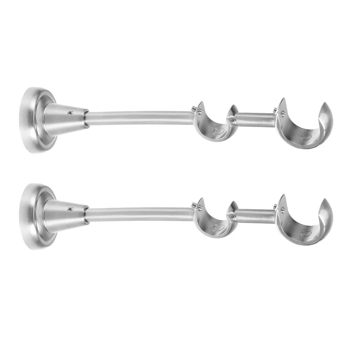 Double Iron Curtain Holder Matte Black Drapery Rod Bracket Removable Mounting Pole 2 Pcs Home Decor Window Accessories,curtain accessories,curtain holder