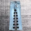 men inseam embroidery gusset flare jeans 1