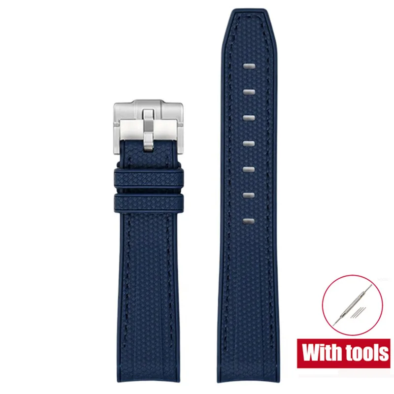 20mm Premium Diving Strap - Arc Curved End TPU Rubber Bracelet with Watch Band Tools
