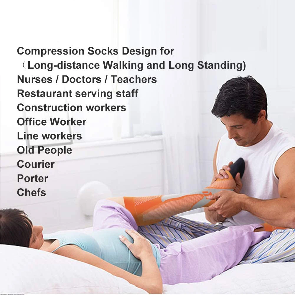 Brothock 3 Pairs Medical Sport Compression Socks Men 20-30 mmhg Run Nurse Flight Socks for Edema Diabetic Varicose Veins