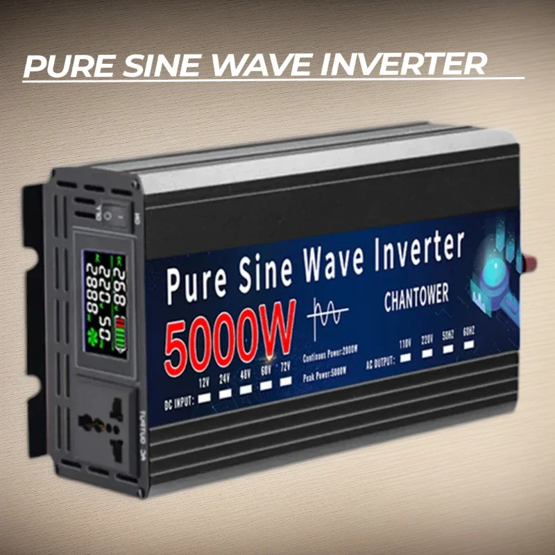 

Inverter Pure Sine Wave DC 12v To AC 220v 2000W 3000W 4000W 5000W 50HZ Portable Power Voltage Converter Car Solar Inverter