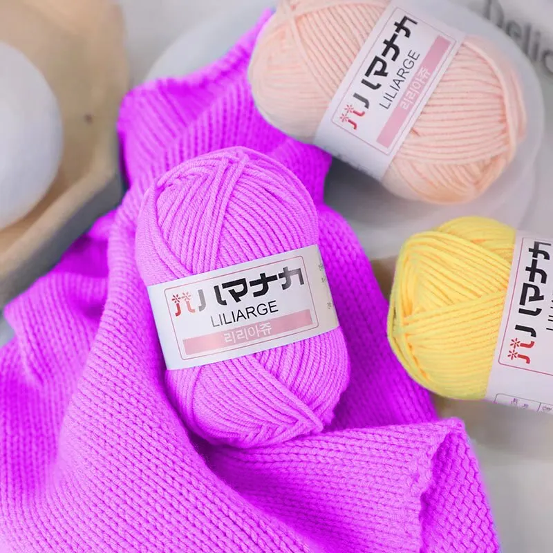 Baby Knitting Wool Yarn for DIY Sweater Milk Soft Cotton Thick Yarn Fiber Velvet 3Pcs knitting wool yarn
