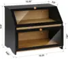 Double Layer Large Bread Box for Kitchen Counter, Wooden Large Capacity Bread Storage Bin  kitchen organizer 5