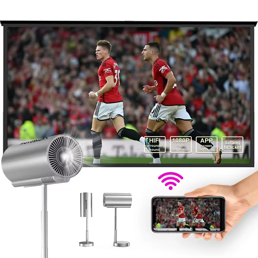 Фото Проектор ATB 4K Android 11, встроенный проектор 1080P 260ANSI, двойной Wifi6 BT5.0 1280*720P, портативный проектор для кинотеатра, обновленный проектор №1