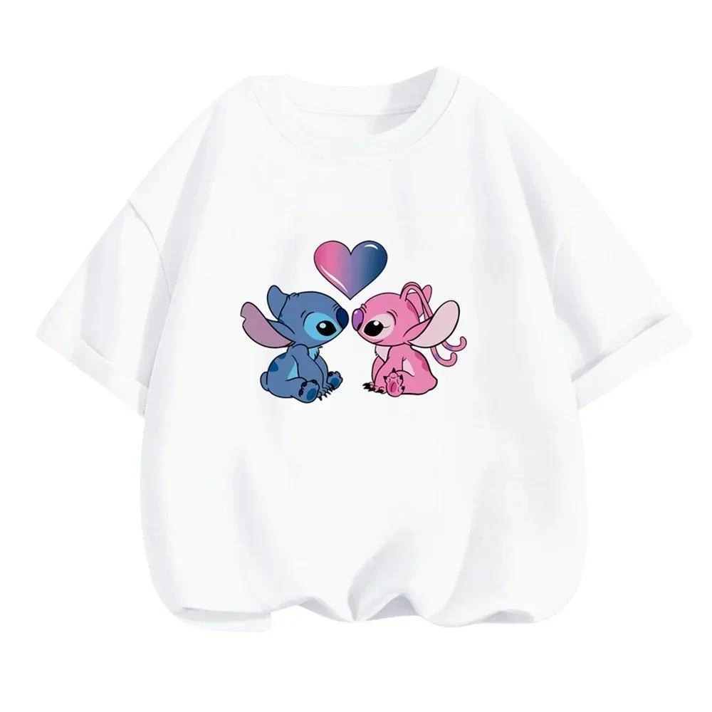 thumbnail image 1 of Camiseta 2024 para niños de 3 a 14 años, top de Lilo Stitch, mono de camión con estampado de dibujos animados kawaii, camiseta para niños, estilo casual de moda, 1 of 5
