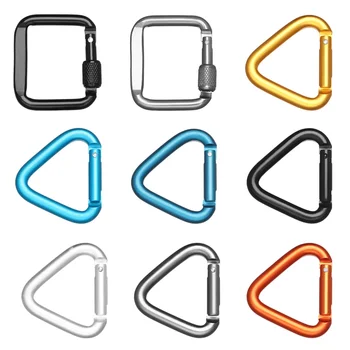 Mini Carabiner Keychain Alluminum Alloy riangle Square Buckle Spring Carabiner Snap Hook Clip Keychains Camping Outdoor Tools
